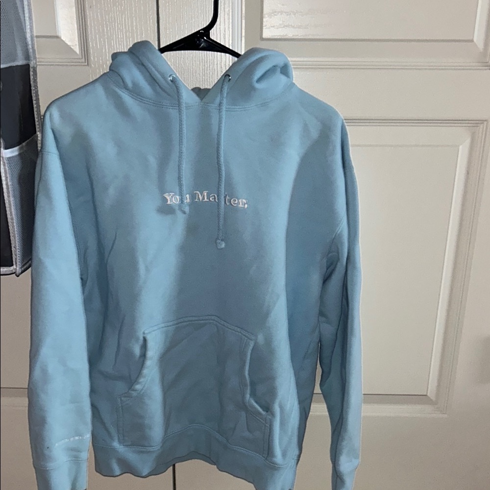 Blue Hoodie with 'You Matter' Embroidery